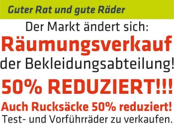 Bekleidung & Rucksäcke zum halben Preis!