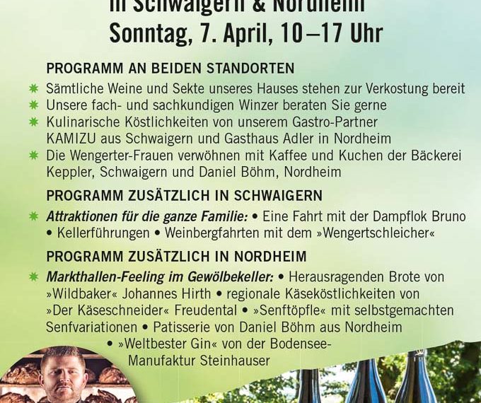 Verkaufsoffener Weinfrühling am Sonntag, 7. April bei den Heuchelberg Weingärtnern